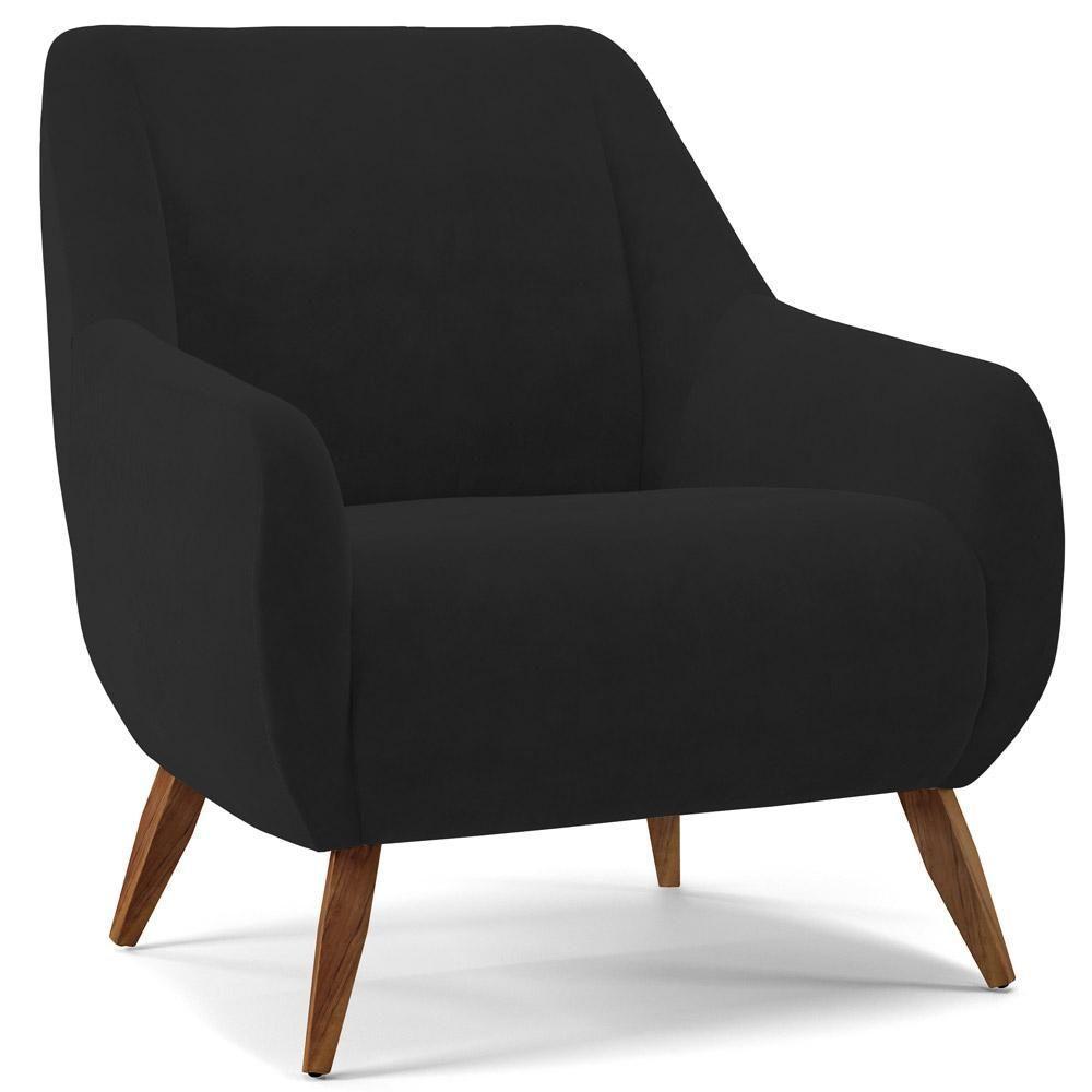 Kit 02 Poltronas Paloma D02 Veludo Preto C-300 - 7