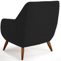 Kit 02 Poltronas Paloma D02 Veludo Preto C-300 - 2