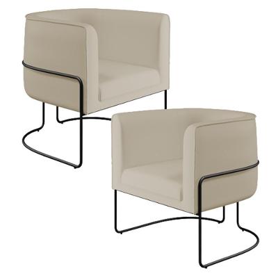 Kit 02 Poltronas Preto Betina D02 Bege C-26