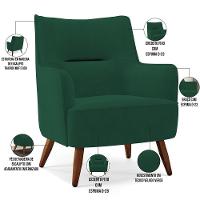 Kit 02 Poltronas Isabella D02 Veludo Verde C-303 - 6