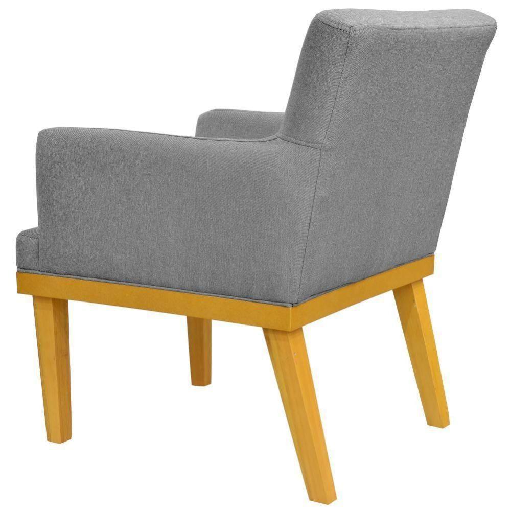 Kit 02 Poltronas Beatriz W01 Linho Cinza Escuro - 2