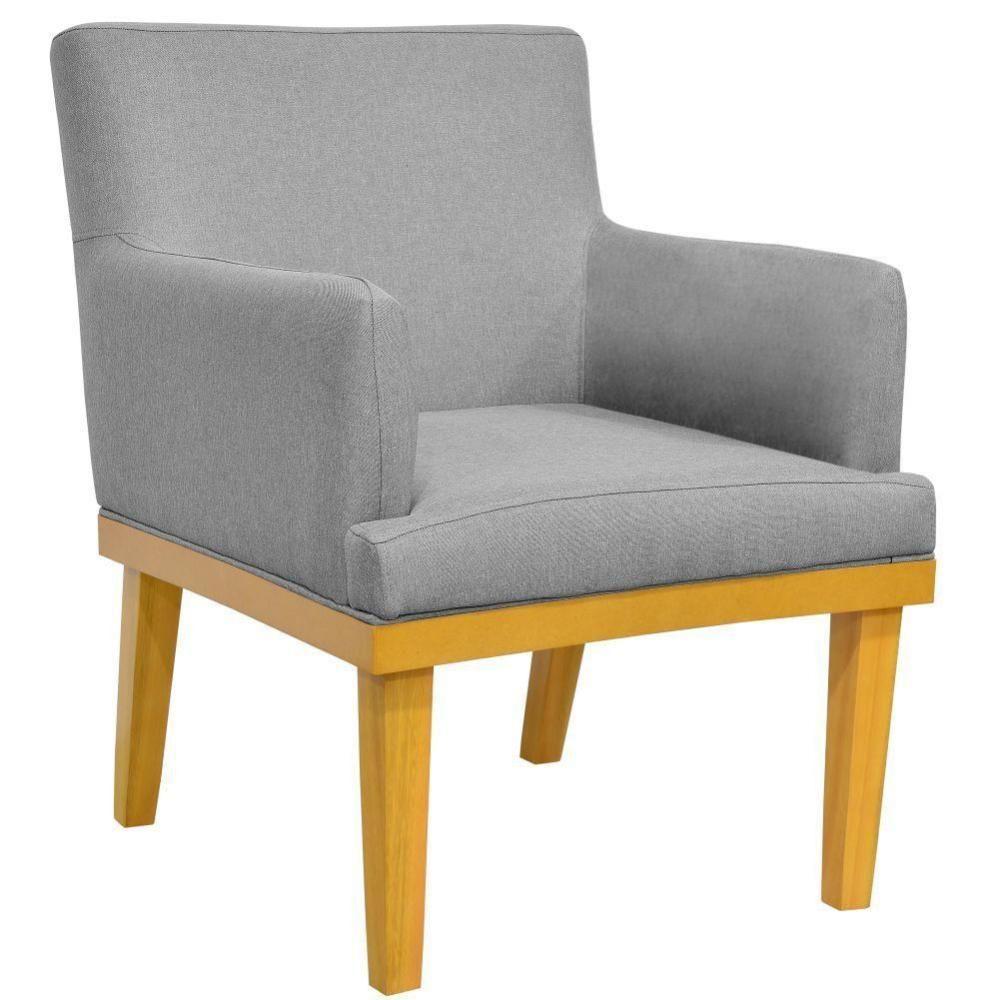 Kit 02 Poltronas Beatriz W01 Linho Cinza Escuro - 6