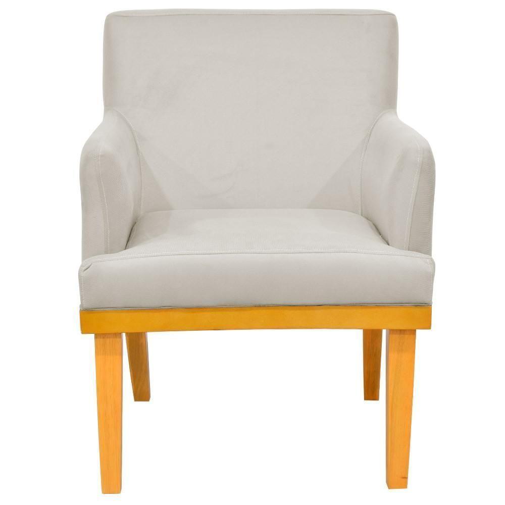 Kit 02 Poltronas Base Mel Beatriz W01 Suede Bege - 4