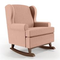 Kit 02 Poltronas Malu Base De Madeira P02 Linho Rosê - 7