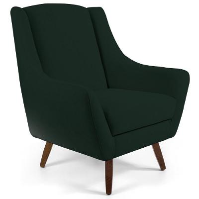 Poltrona Fixa Decorativa Juliet D02 Linho Verde Lyam Decor