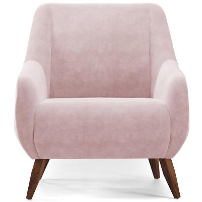 Poltrona Fixa Paloma D02 Veludo Rosê Lyam Decor