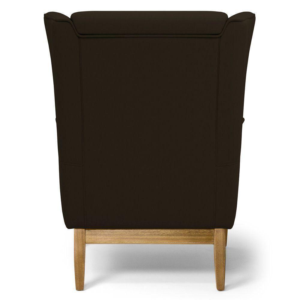 Poltrona Milena Base De Madeira Corano Marrom C-34 - 2