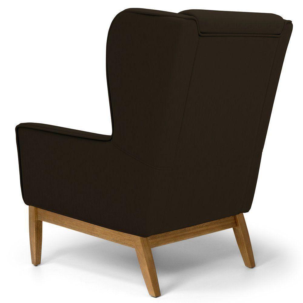 Poltrona Milena Base De Madeira Corano Marrom C-34 - 3