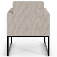 Kit 02 Poltronas Recepção Base Fixa De Metal Linho Bege - 2