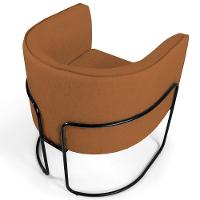 Kit 02 Poltronas Preto Betina D02 Veludo Telha C-262