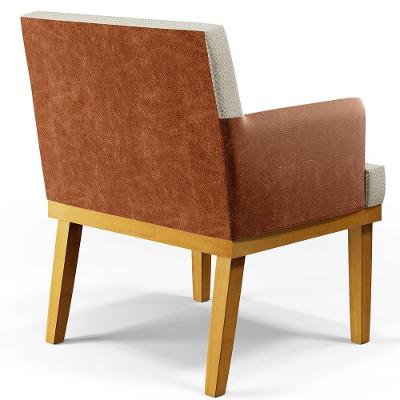 Kit 4 Poltronas Decorativas Beatriz W01 Linho Champagne Couríssimo Camel Bege Mel Lyam Decor