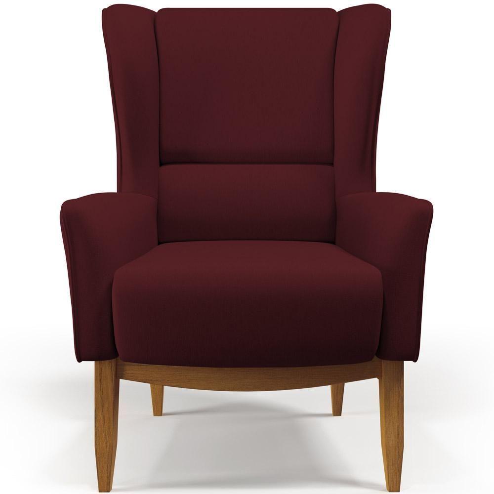 Poltrona Milena Base De Madeira Veludo Marsala C-278 - 5