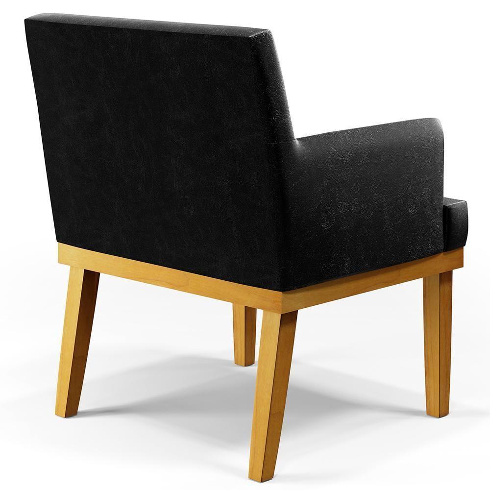 Kit 4 Poltronas Beatriz W01 Couríssimo Preto - 3