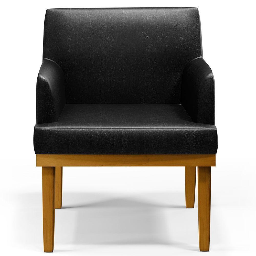 Kit 4 Poltronas Beatriz W01 Couríssimo Preto - 6