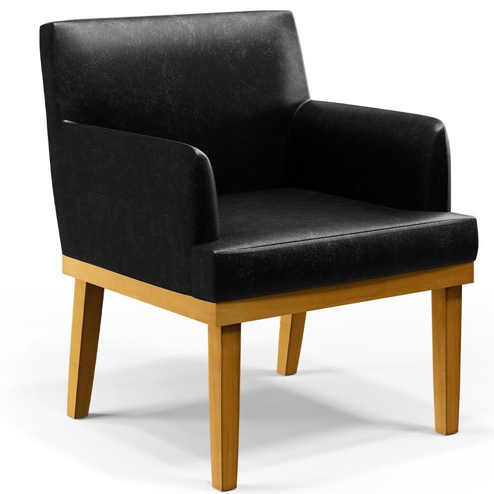 Kit 4 Poltronas Beatriz W01 Couríssimo Preto - 9