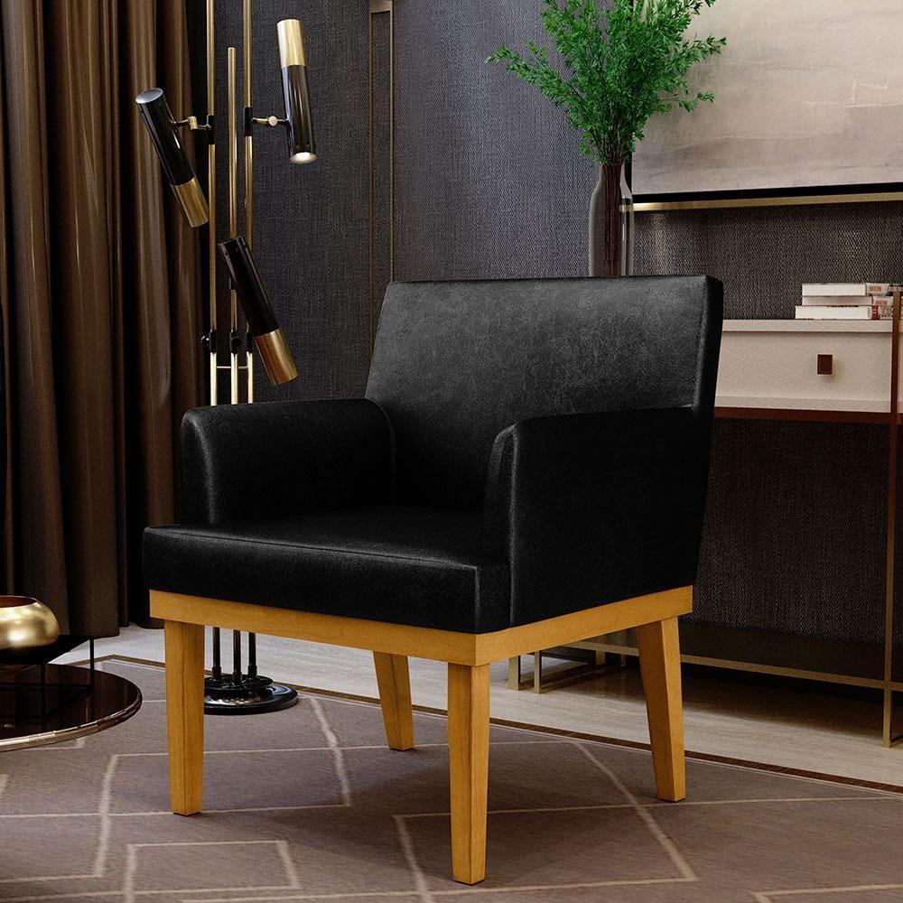 Kit 4 Poltronas Beatriz W01 Couríssimo Preto - 10