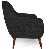 Poltrona Fixa Pés De Madeira Paloma D02 Linho Chumbo D-465 - 2