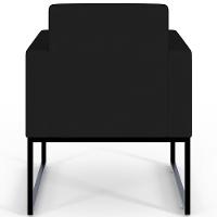 Kit 04 Poltronas Base Fixa De Metal Helô L02 Suede Preto - 2