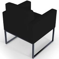 Kit 04 Poltronas Base Fixa De Metal Helô L02 Suede Preto - 3