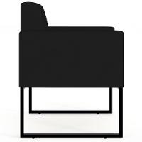 Kit 04 Poltronas Base Fixa De Metal Helô L02 Suede Preto - 5