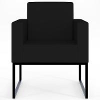 Kit 04 Poltronas Base Fixa De Metal Helô L02 Suede Preto - 6