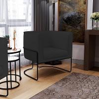 Kit 02 Poltronas Preto Betina D02 Veludo Preto C-300 - 10