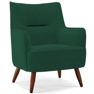Poltrona Decorativa Fixa Isabella D02 Veludo Verde Lyam Decor