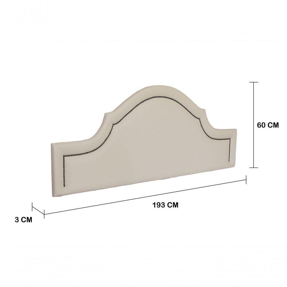 Cabeceira King Luxo 193X60 Off White Tachas Fumê - 3