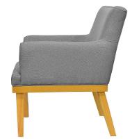 Kit 04 Poltronas Beatriz W01 Linho Cinza Escuro