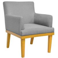 Kit 04 Poltronas Beatriz W01 Linho Cinza Escuro - 6