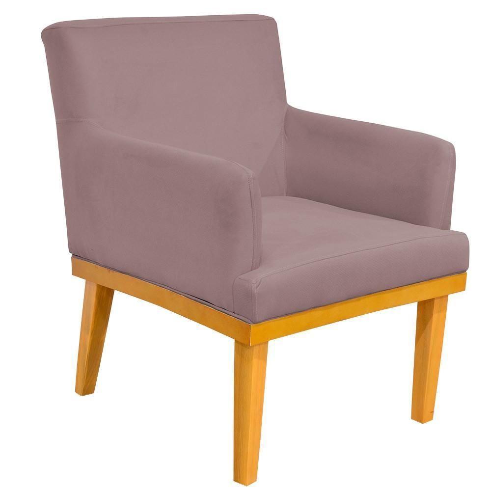 Kit 03 Poltronas Base Mel Beatriz W01 Suede Rosê - 4