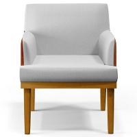 Kit 04 Poltronas Beatriz W01 Linho Cinza Camel - 11