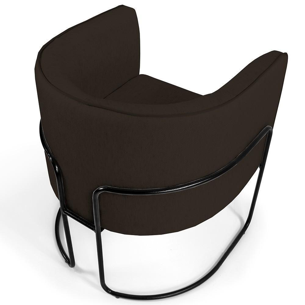 Kit 02 Poltronas Preto Betina D02 Marrom C-34 - 3