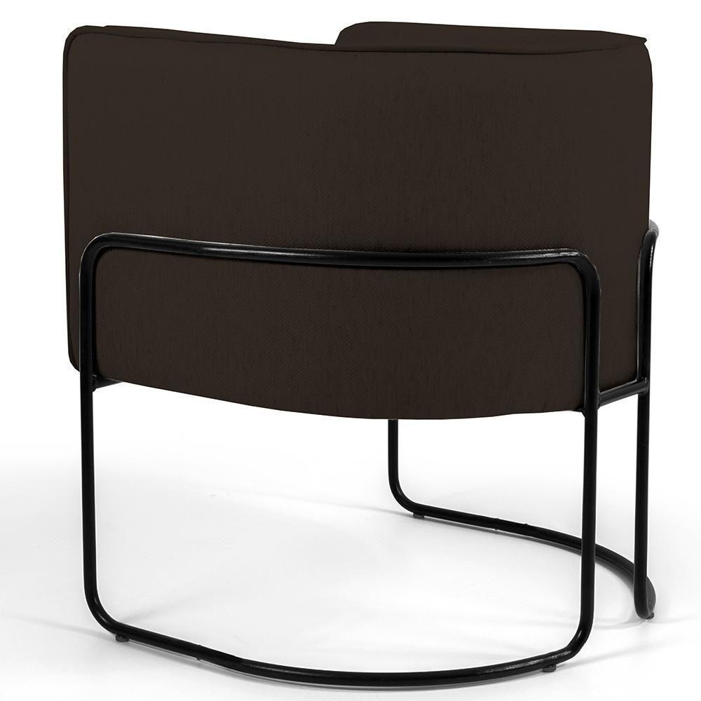 Kit 02 Poltronas Preto Betina D02 Marrom C-34 - 4