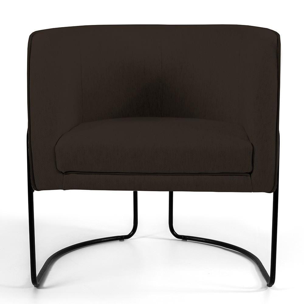 Kit 02 Poltronas Preto Betina D02 Marrom C-34 - 5