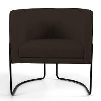 Kit 02 Poltronas Preto Betina D02 Marrom C-34 - 5