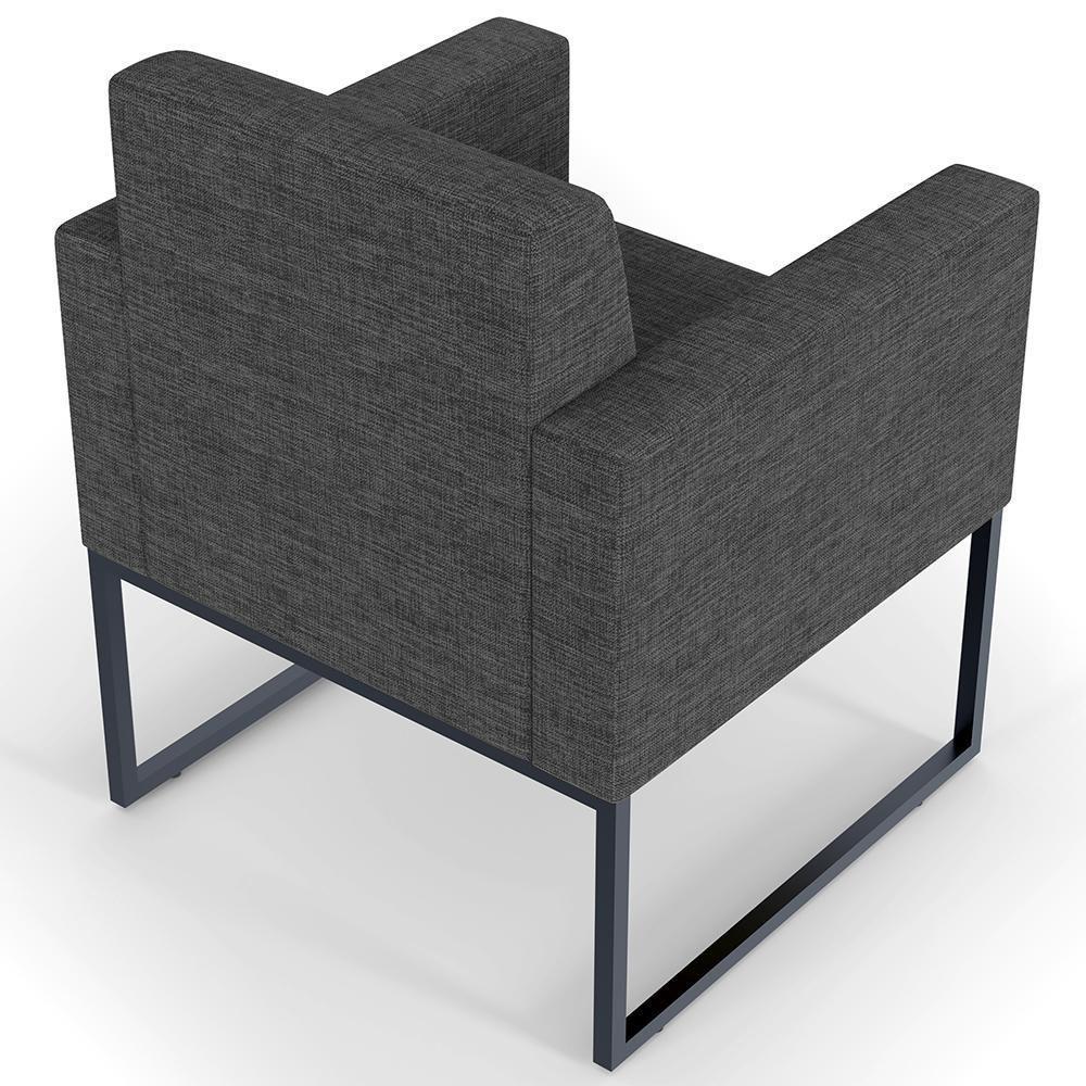 Kit 04 Poltronas Helô L02 Linho Cinza Escuro - 10