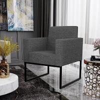 Kit 04 Poltronas Helô L02 Linho Cinza Escuro - 15