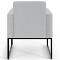 Kit 02 Poltronas Recepção Base Fixa De Metal Linho Cinza - 7