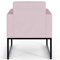 Kit 02 Poltronas Recepção Base Fixa De Metal Suede Rosê