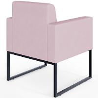 Kit 02 Poltronas Recepção Base Fixa De Metal Suede Rosê - 7