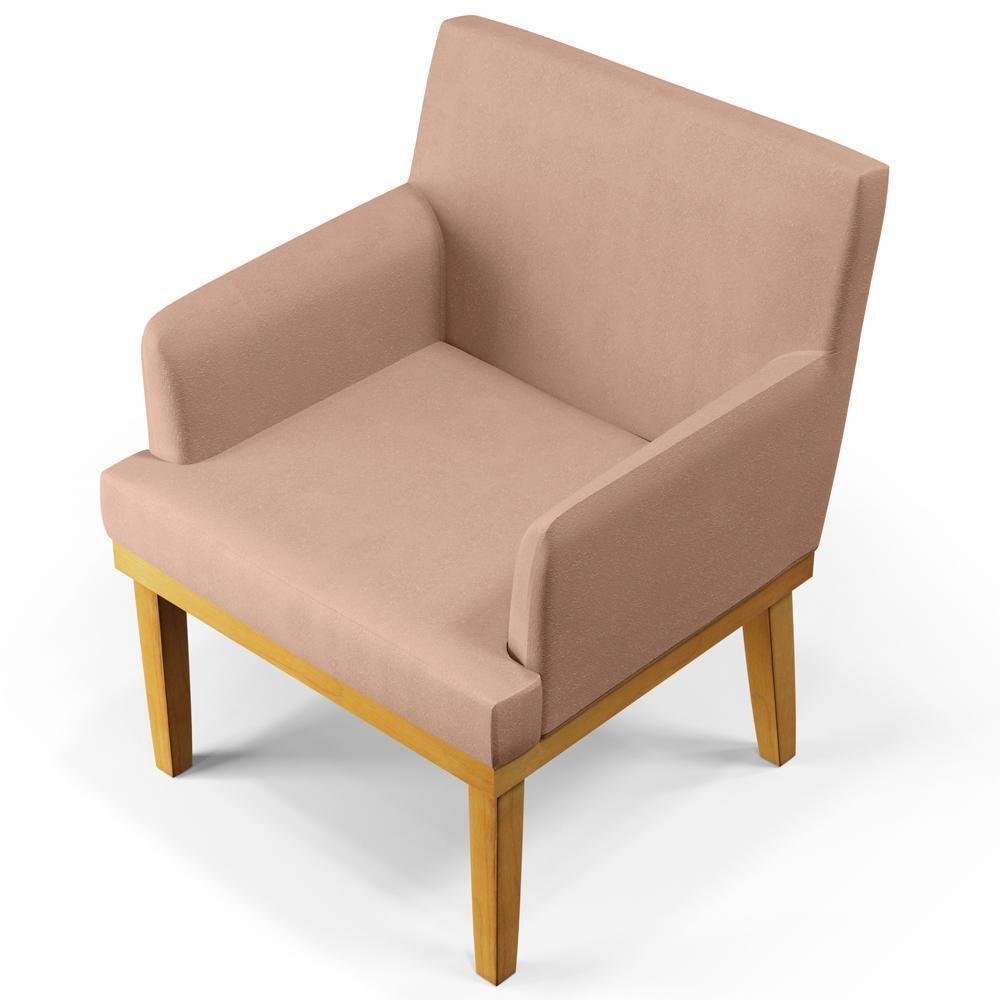 Kit 04 Poltronas Beatriz W01 Linho Rosê - 4