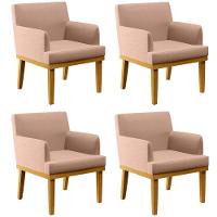 Kit 04 Poltronas Beatriz W01 Linho Rosê - 1