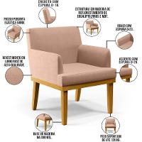 Kit 04 Poltronas Beatriz W01 Linho Rosê - 8