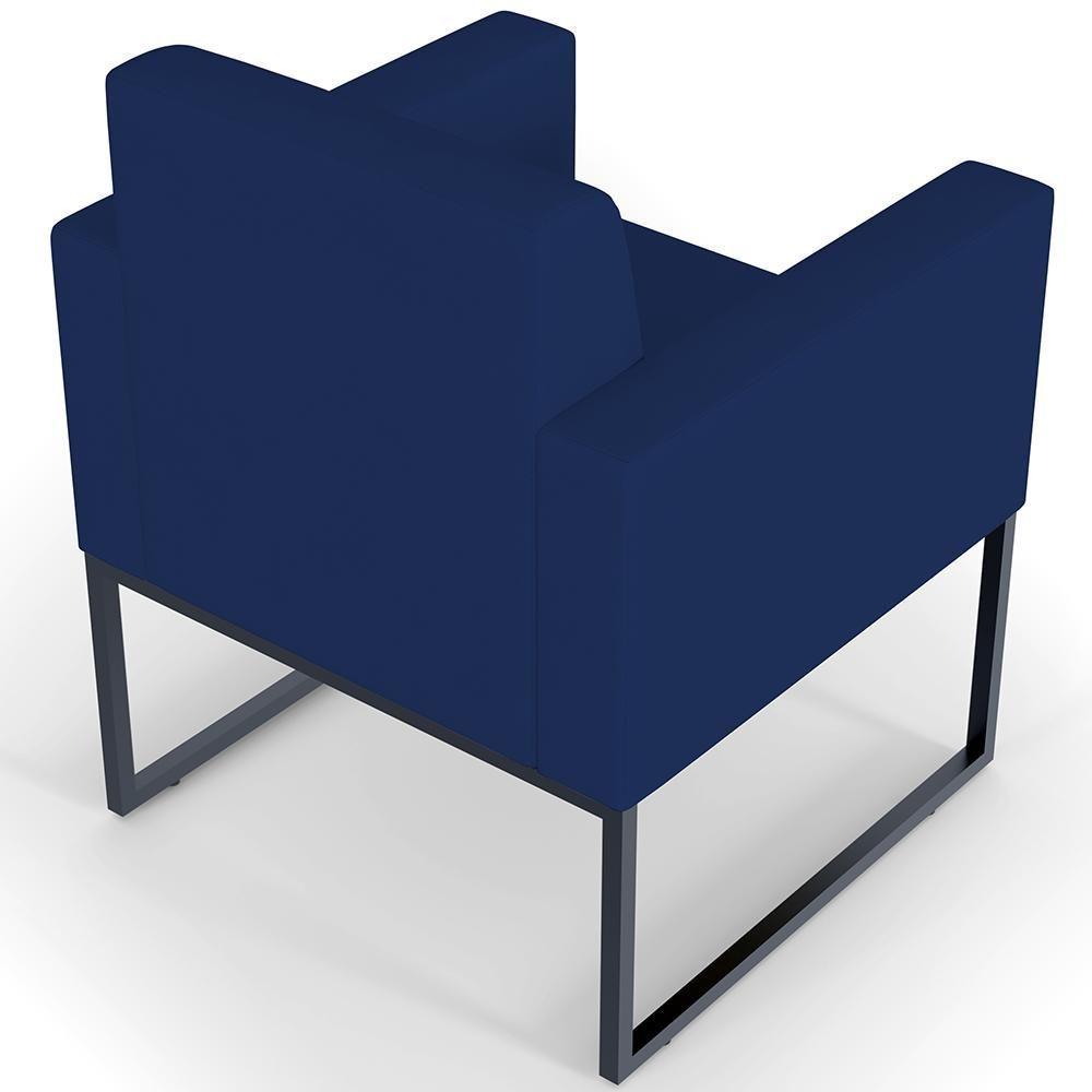 Kit 04 Poltronas Helô L02 Suede Azul Marinho - 3