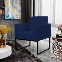 Kit 04 Poltronas Helô L02 Suede Azul Marinho - 33