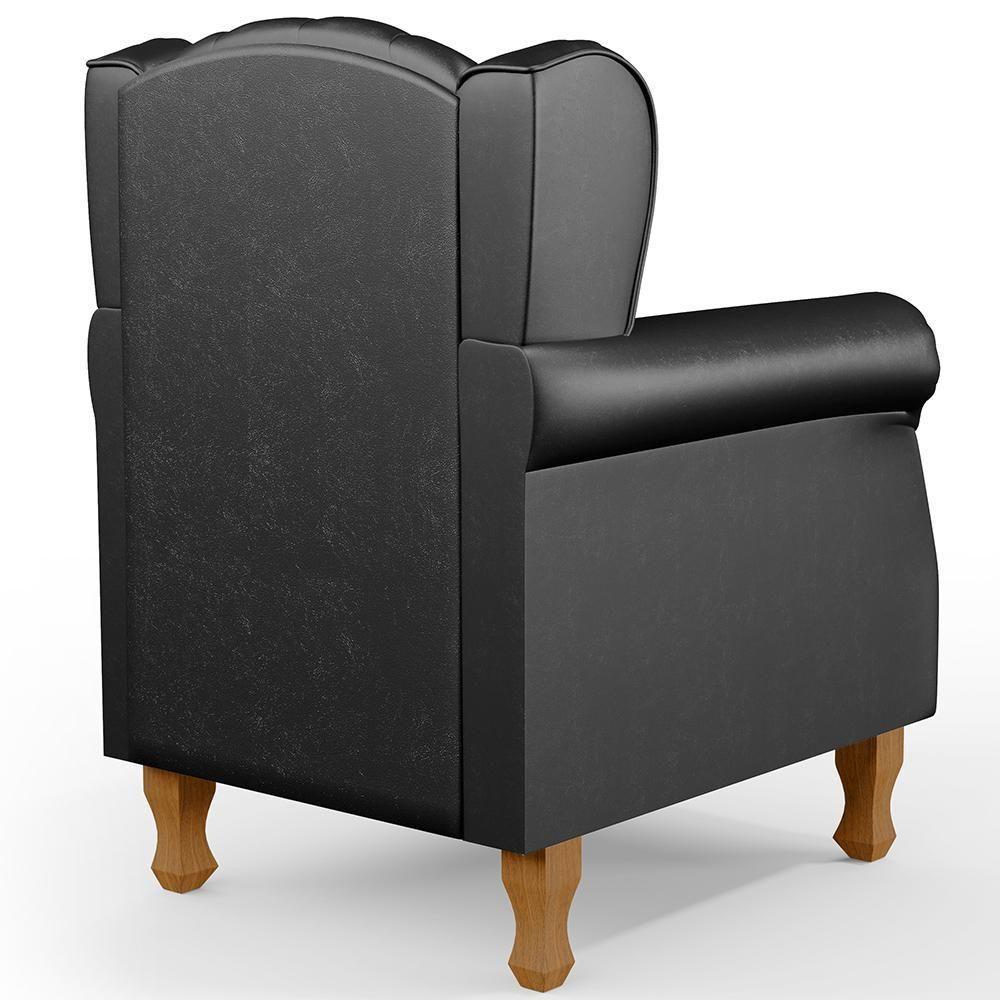Kit 02 Poltronas Decorativa Yara P02 Preto Brilho - 2
