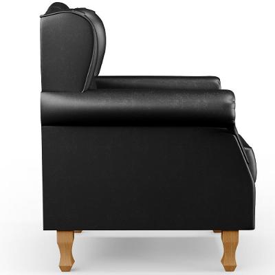 Kit 2 Poltronas Decorativas Yara P02 Couríssimo Preto Lyam Decor