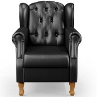 Kit 02 Poltronas Decorativa Yara P02 Preto Brilho