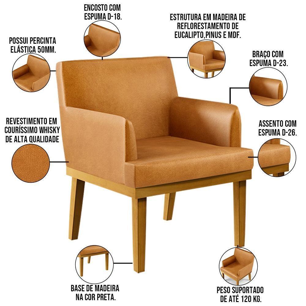 Kit 04 Poltronas Base Mel Beatriz W01 Couríssimo Whisky - 7